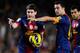 BARCELONA, SPAIN - NOVEMBER 03: Lionel Messi of FC Barcelona and his teammate Xavi Hernandez point during the La Liga match between FC Barcelona and RC Celta de Vigo at Camp Nou on November 3, 2012 in Barcelona, Spain. (Photo by David Ramos/Getty Images)