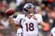CINCINNATI, OH - NOVEMBER 04: Peyton Manning #18 of the Denver Broncos throws a pass during the NFL game against the Cincinnati Bengals at Paul Brown Stadium on November 4, 2012 in Cincinnati, Ohio. (Photo by Andy Lyons/Getty Images)