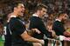 BRISBANE, AUSTRALIA - OCTOBER 20: Dan Carter and Richie McCaw of the All Blacks during the Haka during the Bledisloe Cup match between the Australian Wallabies and the New Zealand All Blacks at Suncorp Stadium on October 20, 2012 in Brisbane, Australia. (Photo by Cameron Spencer/Getty Images)