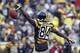 PITTSBURGH, PA - OCTOBER 28: Antonio Brown #84 of the Pittsburgh Steelers celebrates a first down against the Washington Redskins during the game on October 28, 2012 at Heinz Field in Pittsburgh, Pennsylvania. (Photo by Justin K. Aller/Getty Images)