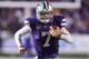 Nov 3, 2012; Manhattan, KS, USA; Kansas State Wildcats quarterback Collin Klein (7) carries the ball during a 44-30 win over the Oklahoma State Cowboys at Bill Snyder Family Stadium. Mandatory Credit: Scott Sewell-US PRESSWIRE