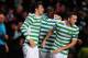 GLASGOW, SCOTLAND - NOVEMBER 07: Celtic player Tony Watt (l) celebrates his goal with Victor Wanyama (c) and Adam Matthews during the UEFA Champions League Group G match between Celtic and Barcelona at Celtic Park on November 7, 2012 in Glasgow, Scotland. (Photo by Stu Forster/Getty Images)