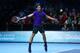 LONDON, ENGLAND - NOVEMBER 06: Roger Federer of Switzerland hits a forehand during the men's singles match against Janko Tipsarevic of Serbia on day two of the ATP World Tour Finals at the O2 Arena on November 6, 2012 in London, England. (Photo by Julian Finney/Getty Images)