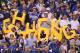 Oct 7, 2012; Indianapolis, IN, USA; Indianapolis Colts fans hold up a sign Chuck Strong in support of head coach Chuck Pagano in his fight against leukemia during a game against the Green Bay Packers at Lucas Oil Stadium. Indianapolis defeated Green Bay 30-27. Mandatory Credit: Brian Spurlock-US PRESSWIRE