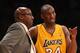 LOS ANGELES, CA - NOVEMBER 02: Head coach Mike Brown and Kobe Bryant #24 of the Los Angeles Lakers confer during the game against the Los Angeles Clippers at Staples Center on November 2, 2012 in Los Angeles, California. The Clippers won 105-95. NOTE TO USER: User expressly acknowledges and agrees that, by downloading and or using this photograph, User is consenting to the terms and conditions of the Getty Images License Agreement. (Photo by Stephen Dunn/Getty Images)