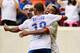 HARRISON, NJ - JULY 28: Jimmy Braind #19 of Olympique Lyonnais celebrates a second half goal with team-mate Aly Cissokho #10 against the Montpellier HSC during the Tours de Champions at Red Bull Arena on July 28, 2012 in Harrison, New Jersey. Game ended in a 2-2 tie. Olympique Lyonnais won 4-2 in penalty kicks. (Photo by Mike Stobe/Getty Images for New York Red Bulls)