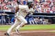 ATLANTA, GA - SEPTEMBER 30: Michael Bourn #24 of the Atlanta Braves hits an RBI single in the sixth inning against the New York Mets at Turner Field on September 30, 2012 in Atlanta, Georgia. (Photo by Daniel Shirey/Getty Images)