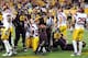 TEMPE, AZ - SEPTEMBER 24: Cameron Marshall #6 of the Arizona State Sun Devils celebrates a touchdown against the University of Southern California Trojans at Sun Devil Stadium on September 24, 2011 in Tempe, Arizona. (Photo by Norm Hall/Getty Images)
