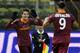 PARMA, ITALY - OCTOBER 31: Erik Lamela of AS Roma (C) celebrates scoring the first goal during the Serie A match between Parma FC and AS Roma at Stadio Ennio Tardini on October 31, 2012 in Parma, Italy. (Photo by Claudio Villa/Getty Images)