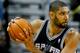 October 31, 2012; New Orleans, LA, USA; San Antonio Spurs power forward Tim Duncan (21) against the New Orleans Hornets during the first half of a game at the New Orleans Arena. Mandatory Credit: Derick E. Hingle-US PRESSWIRE