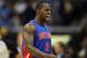 November 6, 2012; Denver, CO, USA; Detroit Pistons guard Rodney Stuckey (3) reacts after being injured during the second half against the Denver Nuggets at the Pepsi Center. The Nuggets won 109-97. Mandatory Credit: Chris Humphreys-US PRESSWIRE