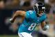 NEW ORLEANS, LA - AUGUST 17: Laurent Robinson #81 of the Jacksonville Jaguars during the game against the New Orleans Saints at the Mercedes-Benz Superdome on August 17, 2012 in New Orleans, Louisiana. (Photo by Chris Graythen/Getty Images)