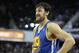 November 05, 2012; Sacramento, CA, USA; Golden State Warriors center Andrew Bogut (12) between plays against the Sacramento Kings during the fourth quarter at Sleep Train Arena. The Sacramento Kings defeated the Golden State Warriors 94-92. Mandatory Credit: Kelley L Cox-US PRESSWIRE