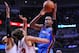 Nov 8, 2012; Chicago, IL, USA; Oklahoma City Thunder small forward Kevin Durant (35) makes a pass against Chicago Bulls center Joakim Noah (13) during the second half at the United Center. The Thunder beat the Bulls 97-91. Mandatory Credit: Rob Grabowski-US PRESSWIRE