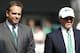 EAST RUTHERFORD, NJ - SEPTEMBER 09: New York Jets GM Mike Tannenbaum and owner Woody Johnson appear at a ceremony during their season opener against the Buffalo Bills at MetLife Stadium on September 9, 2012 in East Rutherford, New Jersey. (Photo by Jeff Zelevansky/Getty Images)