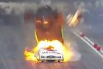 Insane Explosion in Funny Car Race (Driver Walks Away Unscathed)