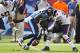 NASHVILLE, TN - NOVEMBER 4: Chris Johnson #28 of the Tennessee Titans fumbles the ball after being hit by Charles Tillman #33 of the Chicago Bears at LP Field on November 4, 2012 in Nashville, Tennessee. (Photo by Wesley Hitt/Getty Images)