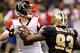 NEW ORLEANS, LA - DECEMBER 26: Quarterback Matt Ryan #2 of the Atlanta Falcons looks to pass as defensive end Junior Galette #93 of the New Orleans Saints rushes in during the second quarter at the Mercedes-Benz Superdome on December 26, 2011 in New Orleans, Louisiana. (Photo by Chris Graythen/Getty Images)