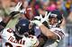 NASHVILLE, TN - NOVEMBER 4: Charles Tillman #33 and Chris Conte #47 of the Chicago Bears try to intercept a pass in the end zone against the Tennessee Titans at LP Field on November 4, 2012 in Nashville, Tennessee. The Bears defeated the Titans 51-20. (Photo by Wesley Hitt/Getty Images)