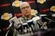 EL SEGUNDO, CA - MAY 11: Former coach of the Los Angeles Lakers Phil Jackson during a news conference at the Lakers training facility on May 11, 2011 in El Segundo, California. The Lakers were swept out of their best of seven series with the Dallas Mavericks four games to none. NOTE TO USER: User expressly acknowledges and agrees that, by downloading and or using this photograph, User is consenting to the terms and conditions of the Getty Images License Agreement. (Photo by Kevork Djansezian/Getty Images)