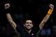 LONDON, ENGLAND - NOVEMBER 09: Novak Djokovic of Serbia celebrates match point after his men's singles match against Tomas Berdych of Czech Republic on day five of the ATP World Tour Finals at O2 Arena on November 9, 2012 in London, England. (Photo by Clive Brunskill/Getty Images)