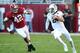 TUSCALOOSA, AL - NOVEMBER 10: Quarterback Johnny Manziel #2 of the Texas A&M Aggies runs downfield while linebacker Adrien Hubbard #42 of the Alabama Crimson Tide pursues him during the game at Bryant-Denny Stadium on November 10, 2012 in Tuscaloosa, Alabama. (Photo by Mike Zarrilli/Getty Images)
