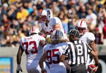 Ertz finds paydirt and Stanford squeeks to a four-point lead.
