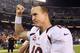 SAN DIEGO, CA - OCTOBER 15: Quarterback Peyton Manning #18 of the Denver Broncos celebrates his teams 35-24 victory ovet the San Diego Chargers at Qualcomm Stadium on October 15, 2012 in San Diego, California. (Photo by Jeff Gross/Getty Images)