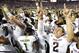 November 10, 2012; Tuscaloosa, AL, USA; Texas A&M Aggies quarterback Johnny Manziel (2) celebrates their 29-24 victory over the Alabama Crimson Tide at Bryant Denny Stadium. Mandatory Credit: John David Mercer-US PRESSWIRE