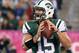 Oct 8, 2012; East Rutherford, NJ, USA; New York Jets quarterback Tim Tebow (15) looks to pass during the first half of their game against the Houston Texans at MetLIfe Stadium. Mandatory Credit: Ed Mulholland-US PRESSWIRE