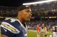Nov 1, 2012; San Diego, CA, USA;San Diego Chargers wide receiver Danario Alexander (84) walks to the locker room after the Chargers beat the Kansas City Chiefs 31-13 at Qualcomm Stadium. Mandatory Credit: Jake Roth-US PRESSWIRE