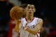 HOUSTON, TX - OCTOBER 12: Jeremy Lin #7 of the Houston Rockets looks to pass during the game against the New Orleans Hornets at the Toyota Center on October 12, 2012 in Houston, Texas. NOTE TO USER: User expressly acknowledges and agrees that, by downloading and or using this photograph, User is consenting to the terms and conditions of the Getty Images License Agreement. (Photo by Scott Halleran/Getty Images)