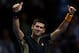 LONDON, ENGLAND - NOVEMBER 11: Novak Djokovic of Serbia celebrates match point during his men's singles semifinal match against Juan Martin Del Potro of Argentina during day seven of the ATP World Tour Finals at O2 Arena on November 11, 2012 in London, England. (Photo by Julian Finney/Getty Images)