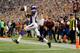 MINNEAPOLIS, MN - NOVEMBER 11: Jarius Wright #17 of the Minnesota Vikings catches the ball for a touchdown during the first quarter of the game against the Detroit Lions on November 11, 2012 at Mall of America Field at the Hubert H. Humphrey Metrodome in Minneapolis, Minnesota. (Photo by Hannah Foslien/Getty Images)