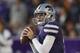 MANHATTAN, KS - NOVEMBER 3: Quarterback Collin Klein #7 of the Kansas State Wildcats warms up prior to a game against the Oklahoma State Cowboys at Bill Snyder Family Football Stadium on November 3, 2012 in Manhattan, Kansas. (Photo by Ed Zurga/Getty Images)