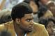October 13, 2012; Atlantic City, NJ, USA; Philadelphia 76ers center Andrew Bynum (33) sits on the bench during a game against the Brooklyn Nets at the Atlantic City Convention Center. Mandatory Credit: Eric Hartline-US PRESSWIRE