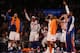 NEW YORK, NY - NOVEMBER 02: The New York Knicks bench celebrate a fourth quarter three pointer against the Miami Heat at Madison Square Garden on November 2, 2012 in New York City. NOTE TO USER: User expressly acknowledges and agrees that, by downloading and or using this photograph, user is consenting to the terms and conditions of the Getty Images License Agreement. (Photo by Nick Laham/Getty Images)