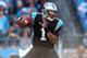 CHARLOTTE, NC - NOVEMBER 11: Cam Newton #1 of the Carolina Panthers during their game at Bank of America Stadium on November 11, 2012 in Charlotte, North Carolina. (Photo by Streeter Lecka/Getty Images)