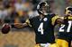 PITTSBURGH - AUGUST 18: Byron Leftwich #4 of the Pittsburgh Steelers throws a pass against the Philadelphia Eagles during the preseason game on August 18, 2011 at Heinz Field in Pittsburgh, Pennsylvania. (Photo by Jared Wickerham/Getty Images)
