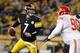 PITTSBURGH, PA - NOVEMBER 12: Ben Roethlisberger #7 of the Pittsburgh Steelers rolls out to pass against the Kansas City Chiefs during the game on November 12, 2012 at Heinz Field in Pittsburgh, Pennsylvania. (Photo by Justin K. Aller/Getty Images)
