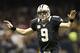 NEW ORLEANS, LA - NOVEMBER 11: Drew Brees #9 of the New Orleans Saints quiets down the crowd during a game against the Atlanta Falcons at Mercedes-Benz Superdome on November 11, 2012 in New Orleans, Louisiana. The Saints defeated the Falcons 31-27(Photo by Wesley Hitt/Getty Images)