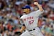 WASHINGTON, DC - AUGUST 17: Johan Santana #57 of the New York Mets throws a pitch against the Washington Nationals at Nationals Park on August 17, 2012 in Washington, DC. (Photo by Patrick McDermott/Getty Images)