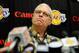 EL SEGUNDO, CA - MAY 11: Phil Jackson, coach of the Los Angeles Lakers, speaks during his last official Lakers news conference at the team's training facility on May 11, 2011 in El Segundo, California. The Lakers were swept out of their best of seven series with the Dallas Mavericks four games to none. NOTE TO USER: User expressly acknowledges and agrees that, by downloading and or using this photograph, User is consenting to the terms and conditions of the Getty Images License Agreement. (Photo by Kevork Djansezian/Getty Images)
