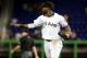 MIAMI, FL - OCTOBER 01: Jose Reyes #7 of the Miami Marlins reacts against the New York Mets at Marlins Park on October 1, 2012 in Miami, Florida. (Photo by Marc Serota/Getty Images)