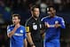 LONDON, ENGLAND - OCTOBER 28: John Obi Mikel of Chelsea talks to referee Mark Clattenburg as team mate Juan Mata looks on during the Barclays Premier League match between Chelsea and Manchester United at Stamford Bridge on October 28, 2012 in London, England. (Photo by Shaun Botterill/Getty Images)