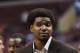 Oct 15, 2012; Philadelphia, PA, USA; Philadelphia 76ers center Andrew Bynum (33) before the game against the Boston Celtics at the Wachovia Center. The Sixers defeated the Celtics 107-75. Mandatory Credit: Howard Smith-US PRESSWIRE