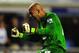 LIVERPOOL, ENGLAND - SEPTEMBER 17: Everton keeper Tim Howard celebrates the second goal during the Premier League match between Everton and Newcastle United at Goodison Park on September 17, 2012 in Liverpool, England. (Photo by Stu Forster/Getty Images)