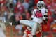 KANSAS CITY, MO - OCTOBER 28: Wide receiver Denarius Moore #17 of the Oakland Raiders catches a 9-yard touchdown pass against the Kansas City Chiefs during the second quarter on October 28, 2012 at Arrowhead Stadium in Kansas City, Missouri. (Photo by Peter Aiken/Getty Images)