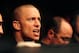 Oct. 29, 2011; Las Vegas, NV, USA; UFC fighter Georges St-Pierre sits cageside during UFC 137 at the Mandalay Bay event center. Mandatory Credit: Mark J. Rebilas-US PRESSWIRE
