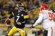 PITTSBURGH, PA - NOVEMBER 12: Ben Roethlisberger #7 of the Pittsburgh Steelers rolls out to pass against the Kansas City Chiefs during the game on November 12, 2012 at Heinz Field in Pittsburgh, Pennsylvania. (Photo by Justin K. Aller/Getty Images)